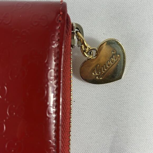 Gucci Red Micro GG Patent Leather Wallet - Picture 3 of 11